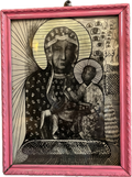 Artystyczna interpretacja Matki Boskiej Częstochowskiej – unikat vintage