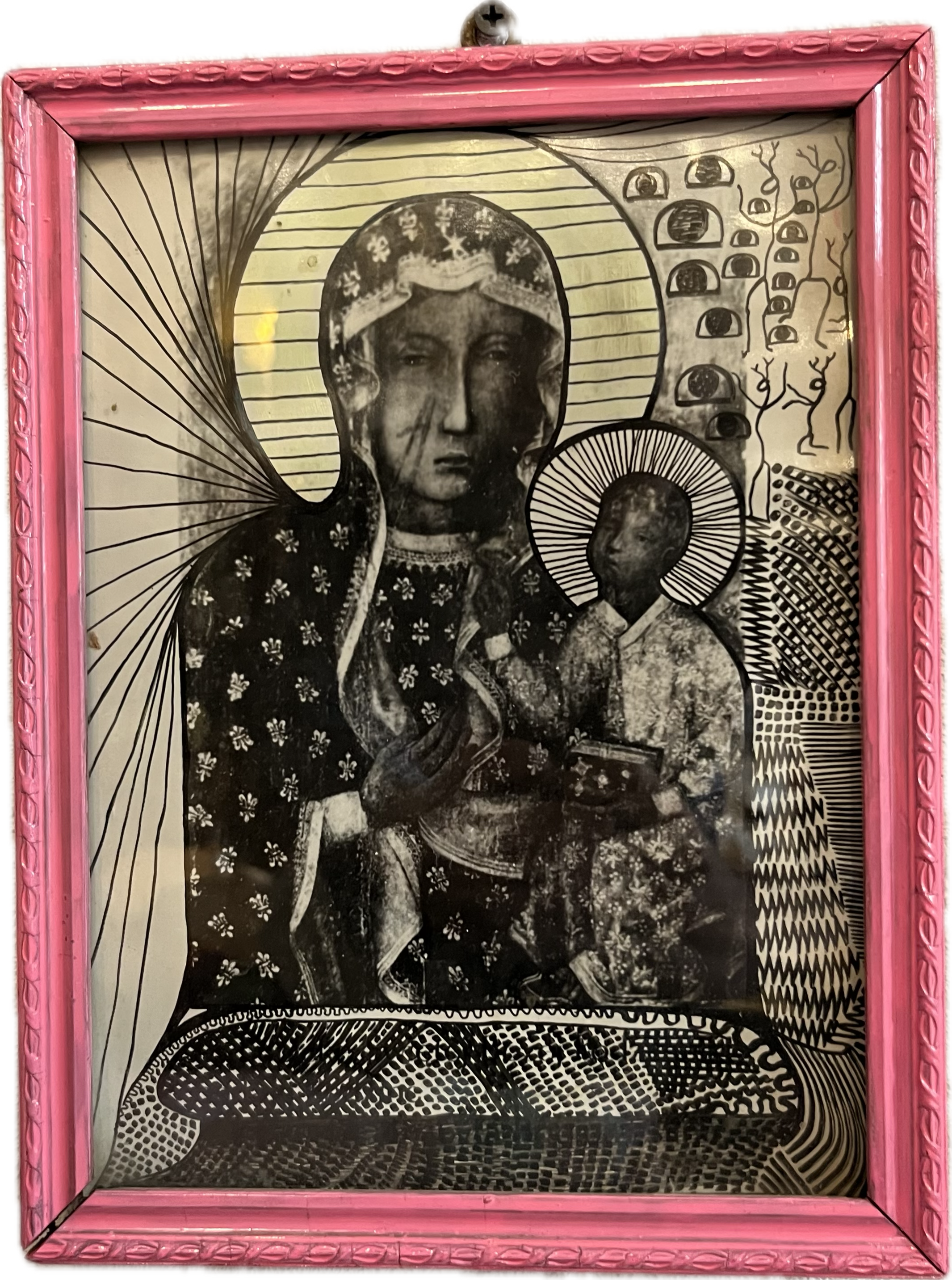 Artystyczna interpretacja Matki Boskiej Częstochowskiej – unikat vintage